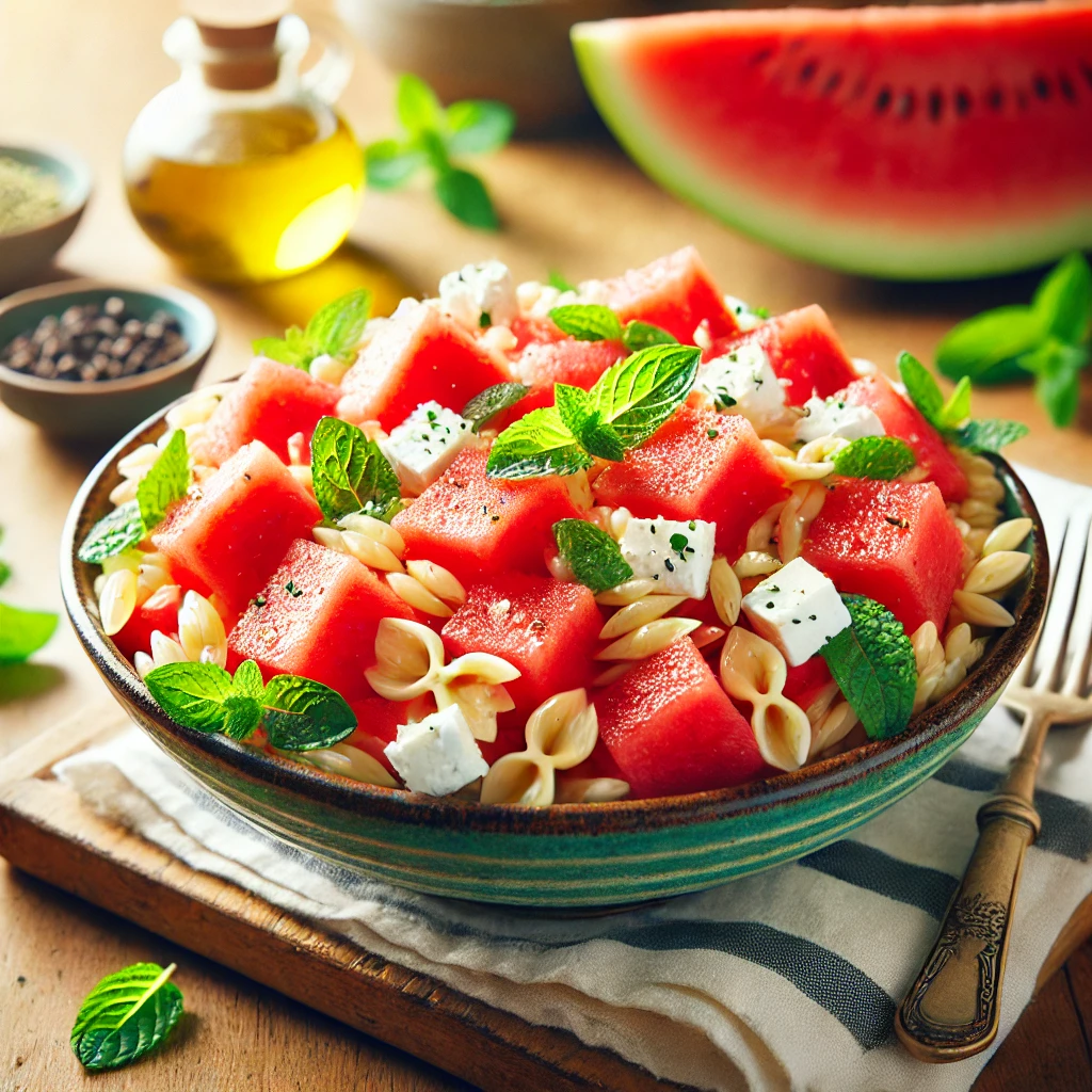 Verfrissende Orzo-salade met Watermeloen & Feta
