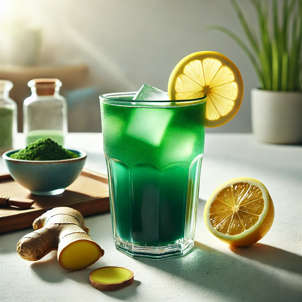 Verfrissende Spirulina Limonade met Citroen en Gember