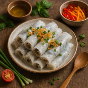 Vietnamese gestoomde rijstrolletjes