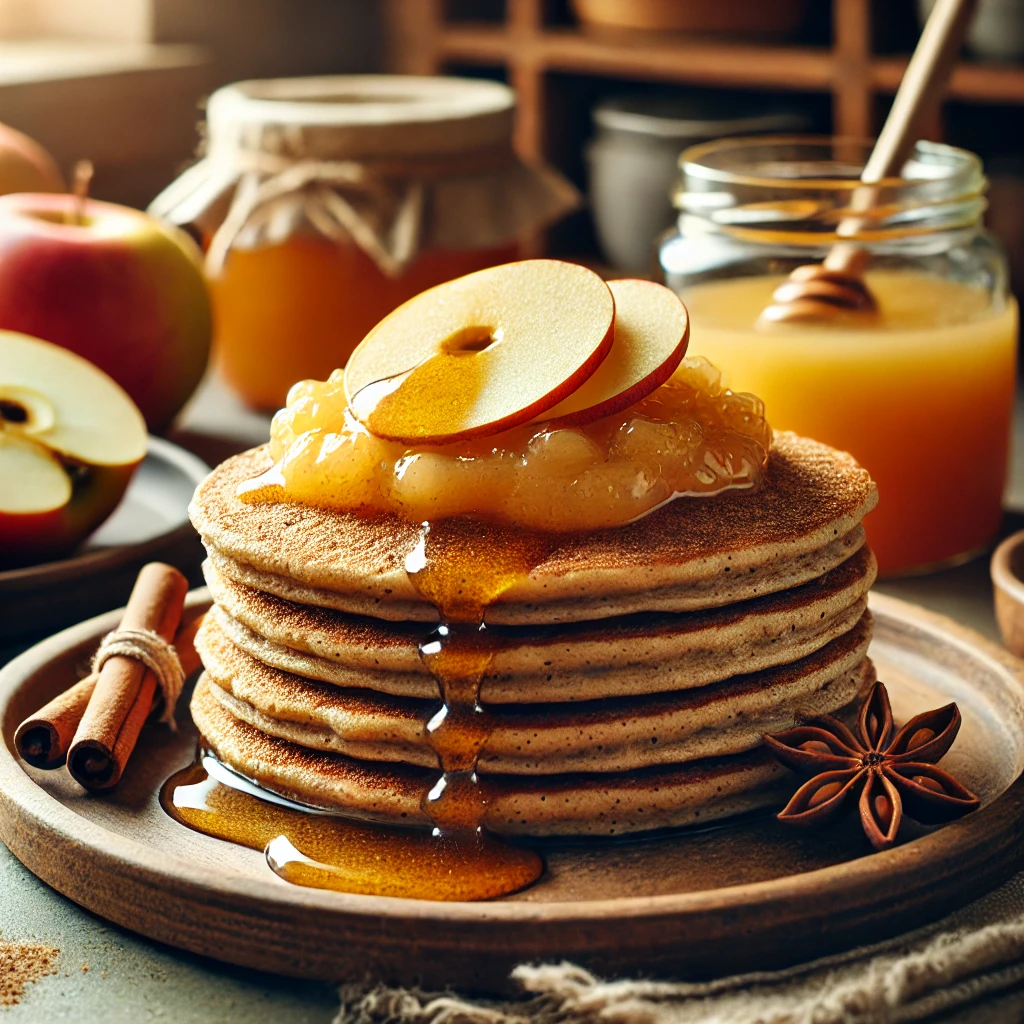 Volkoren pannenkoeken met appelmoes