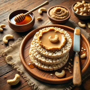 Volkoren rijstwafels met cashewboter