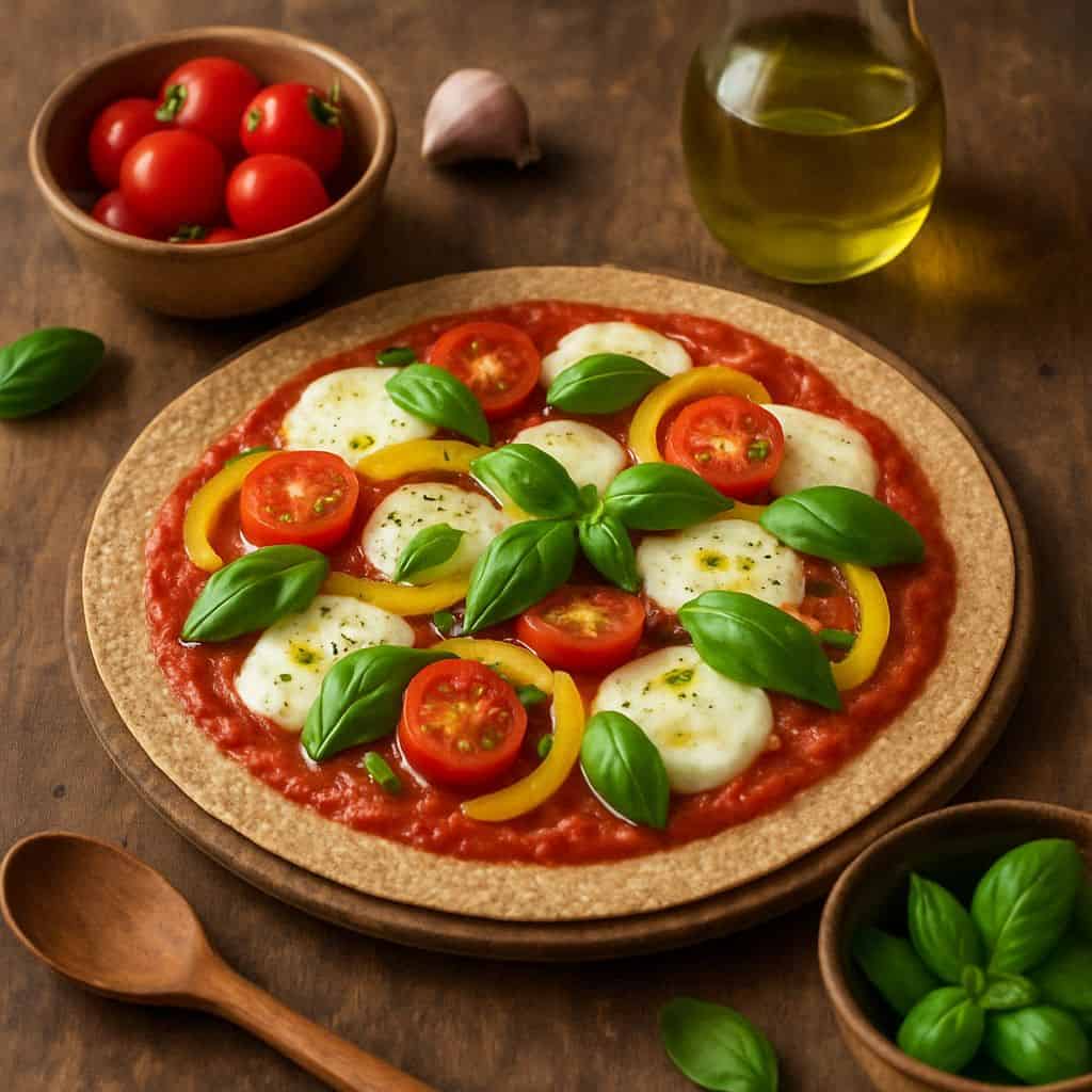 Volkoren wrap pizza met mozzarella