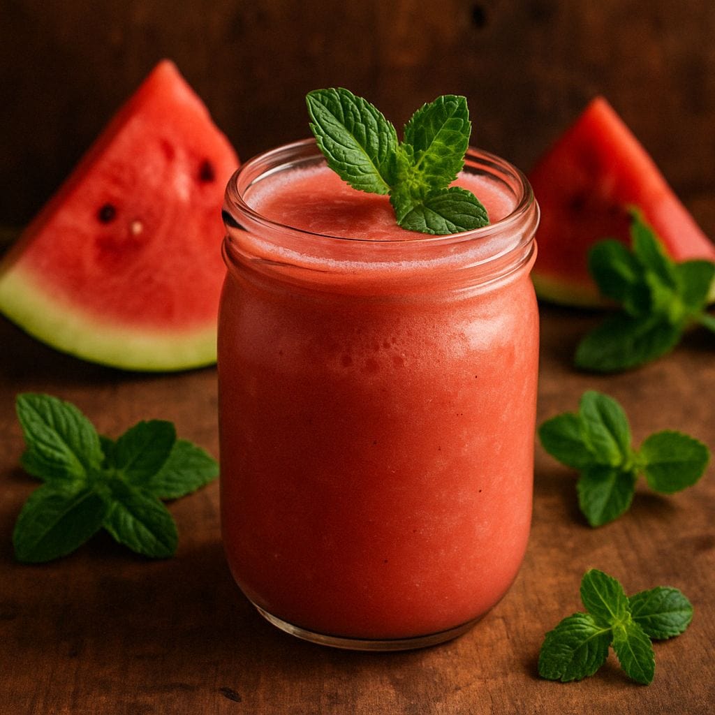 Watermeloen smoothie met munt