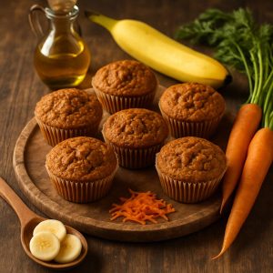 Wortel-banaan muffins