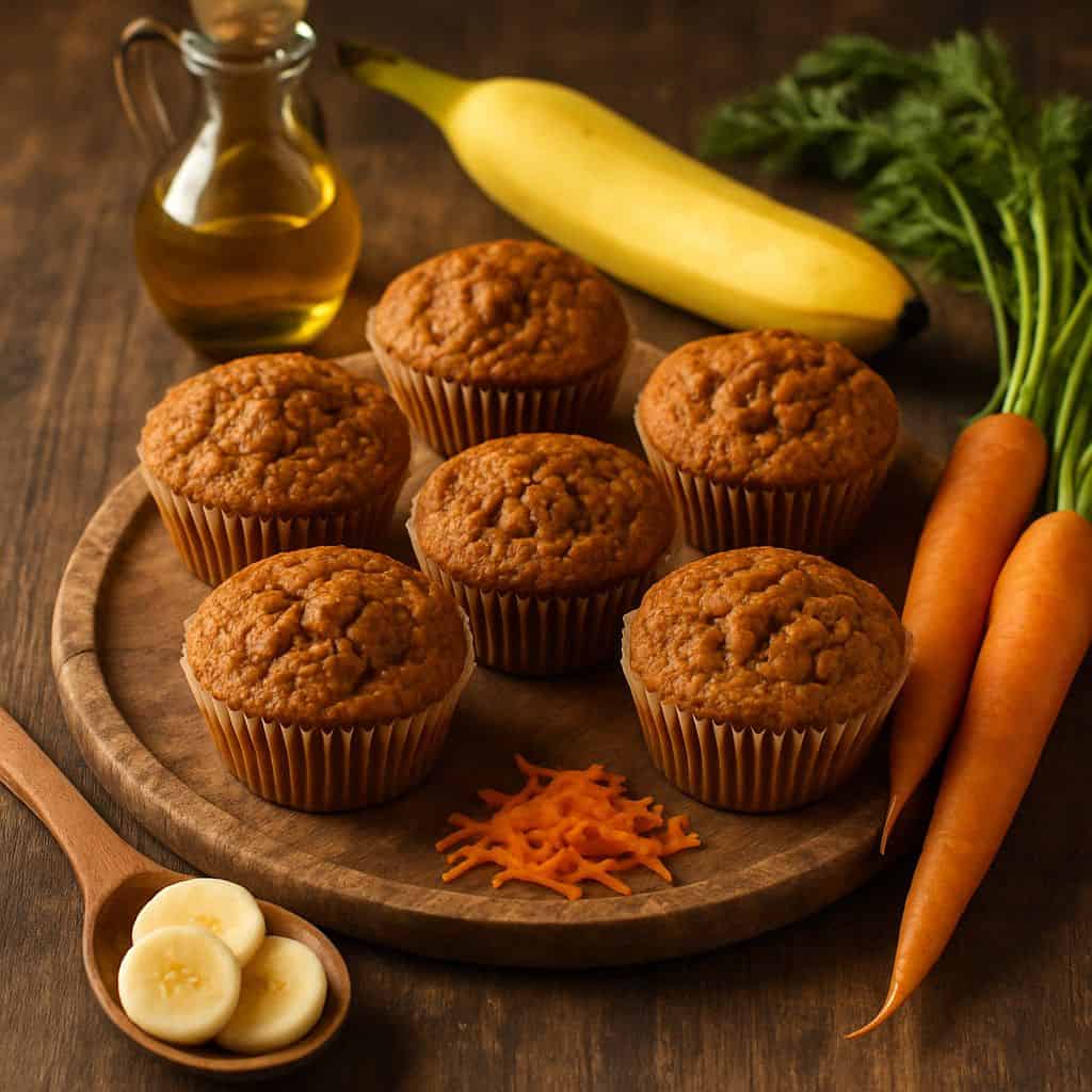 Wortel-banaan muffins