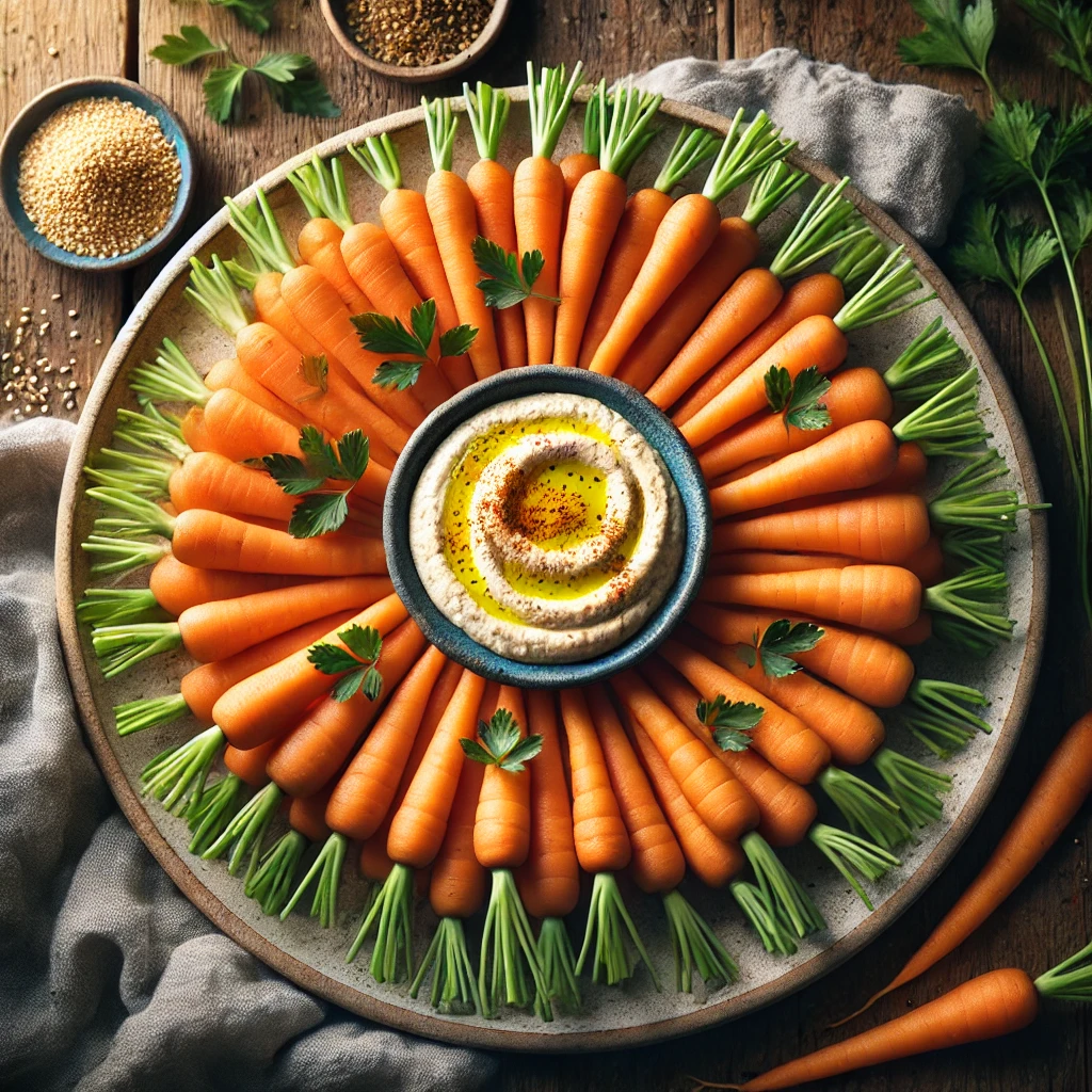 Worteltjes met hummus
