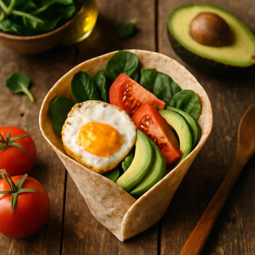 Wrap met ei, tomaat en avocado