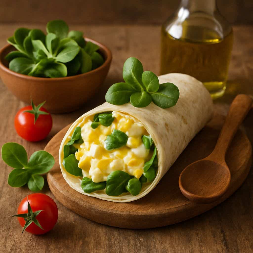 Wrap met eiersalade en veldsla
