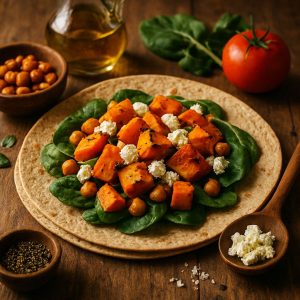 Wrap met geroosterde pompoen en feta