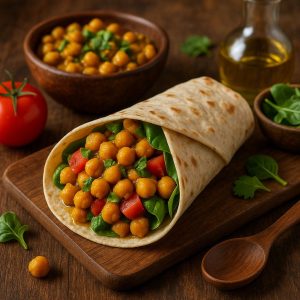 Wrap met kikkererwten en curry