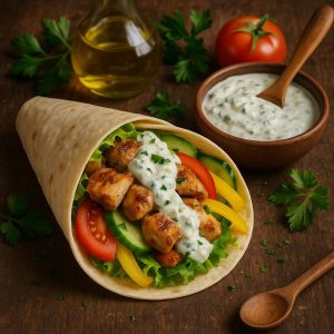 Wrap met kip en tzatziki