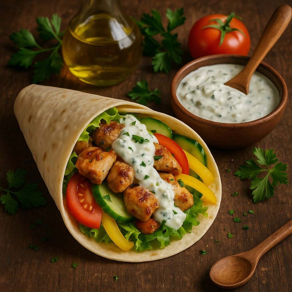 Wrap met kip en tzatziki