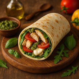 Wrap met kip, pesto en mozzarella