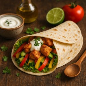 Wrap met kip tandoori en yoghurt