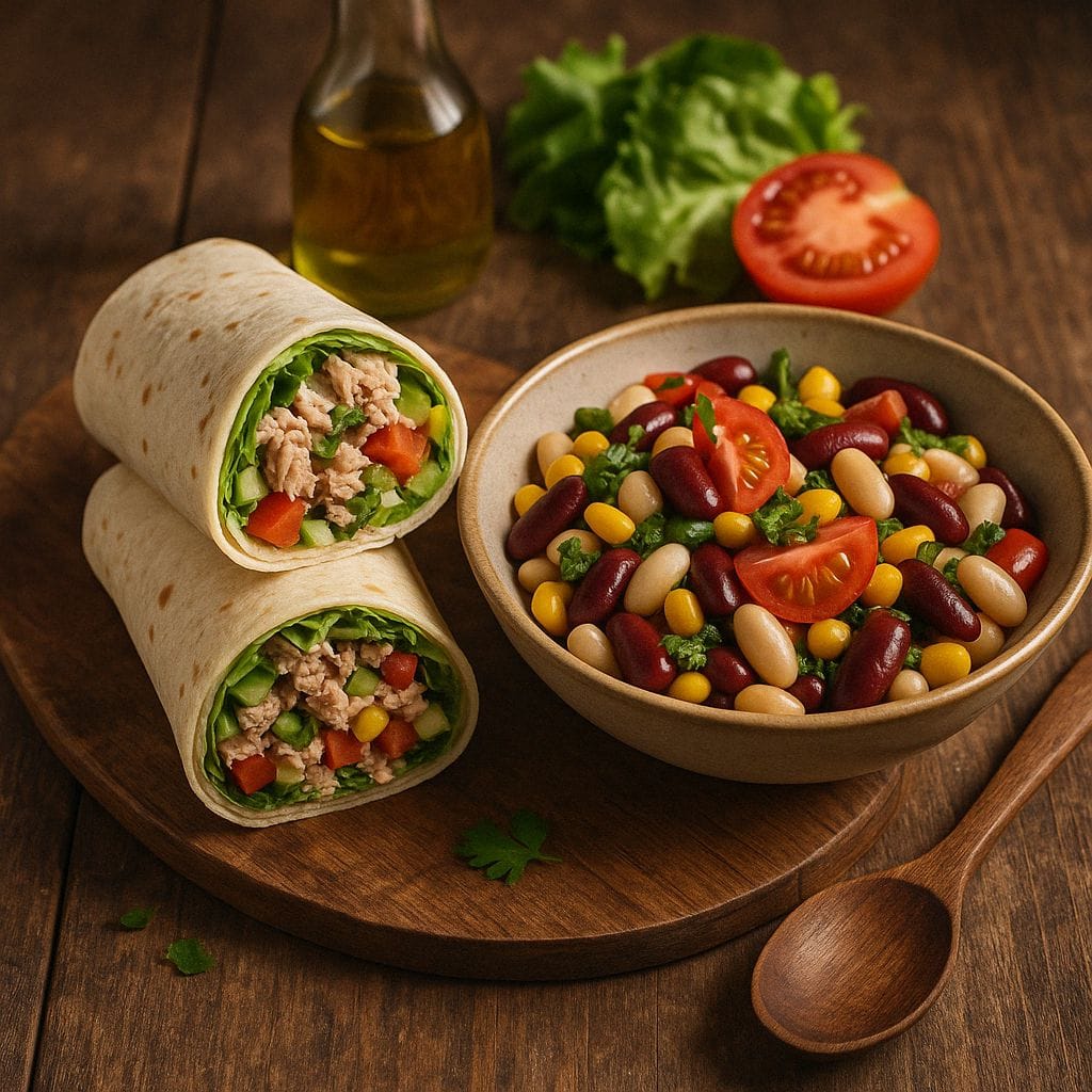 Wrap met tonijn en bonensalade