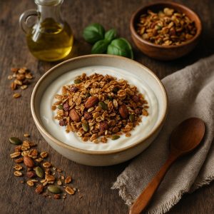 Yoghurt met zelfgemaakte granola