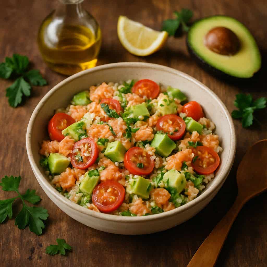 Zalm-avocadosalade met quinoa