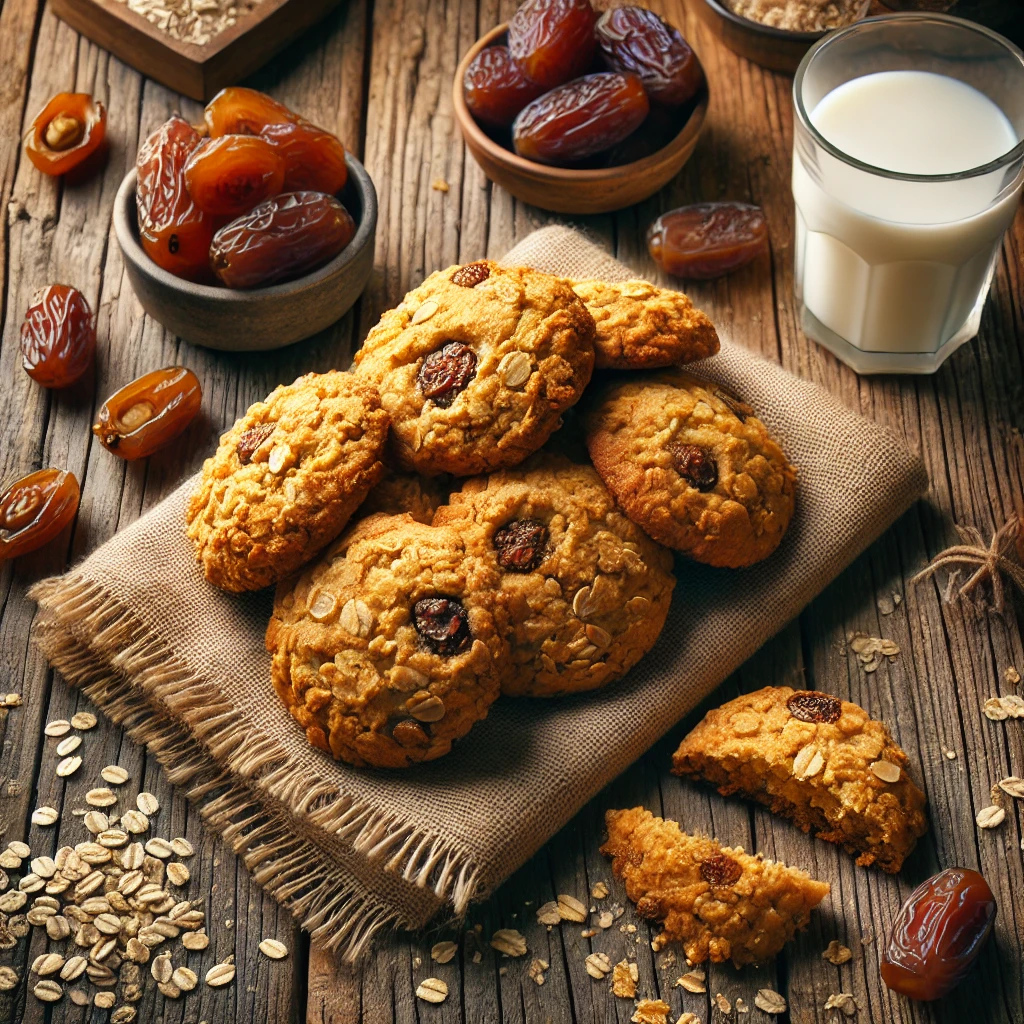Zelfgemaakte havermoutkoekjes met dadels