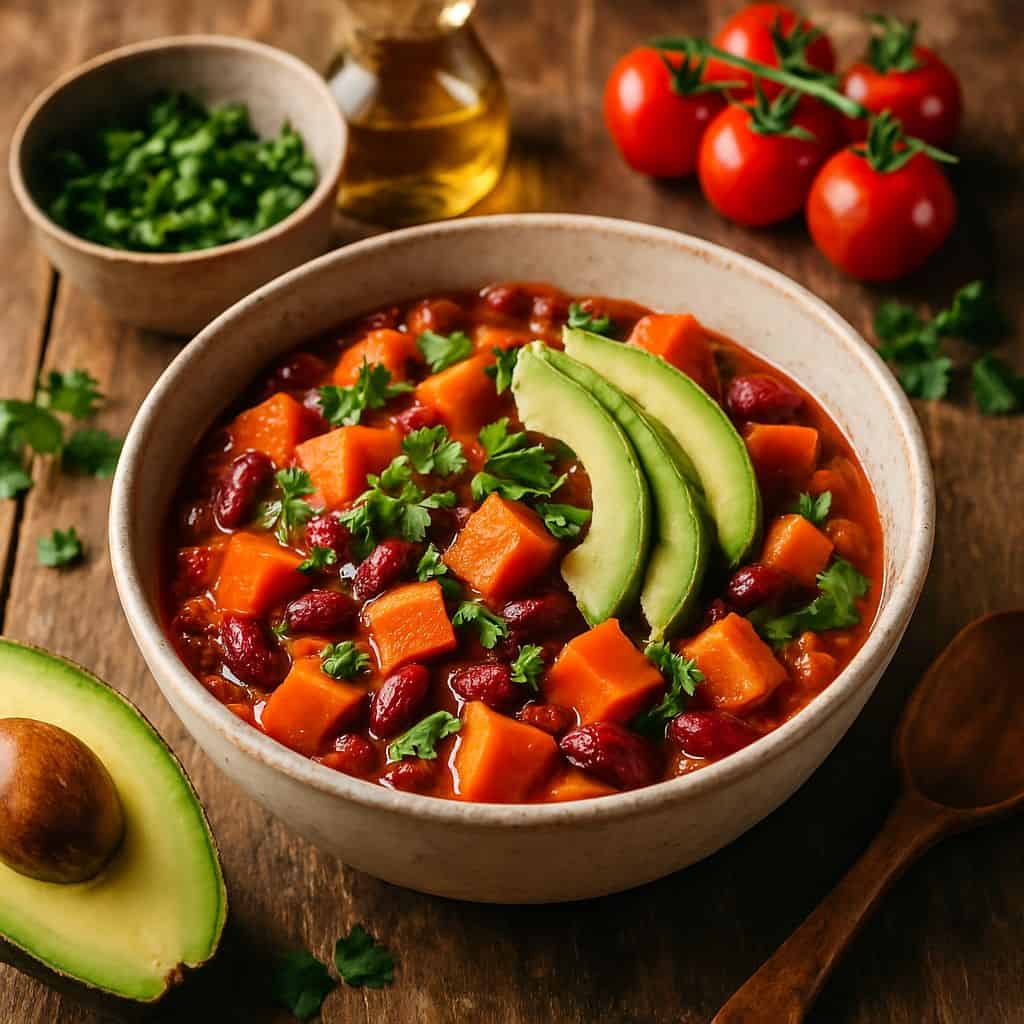 Zoete aardappel chili