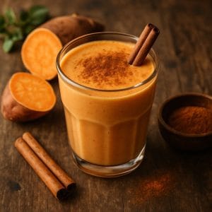 Zoete aardappel smoothie met kaneel