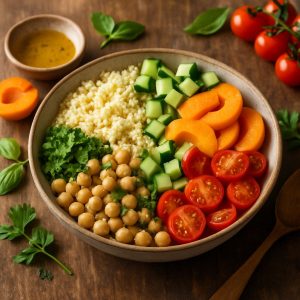 Zomerse couscous bowl met abrikoos