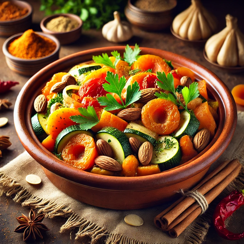 Arabische tajine met groenten en abrikozen