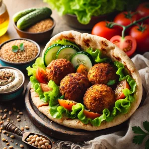 Falafel met volkoren pitabrood