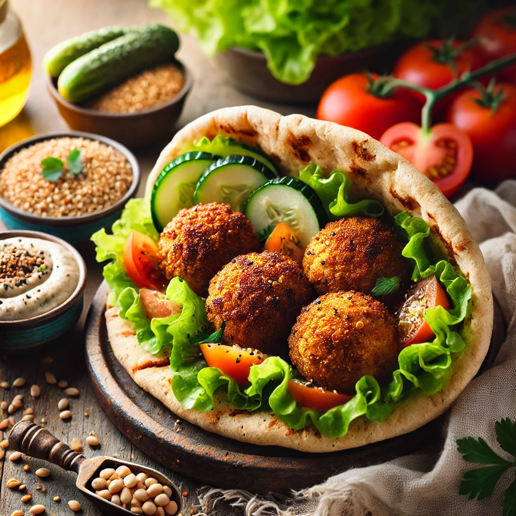 Falafel met volkoren pitabrood
