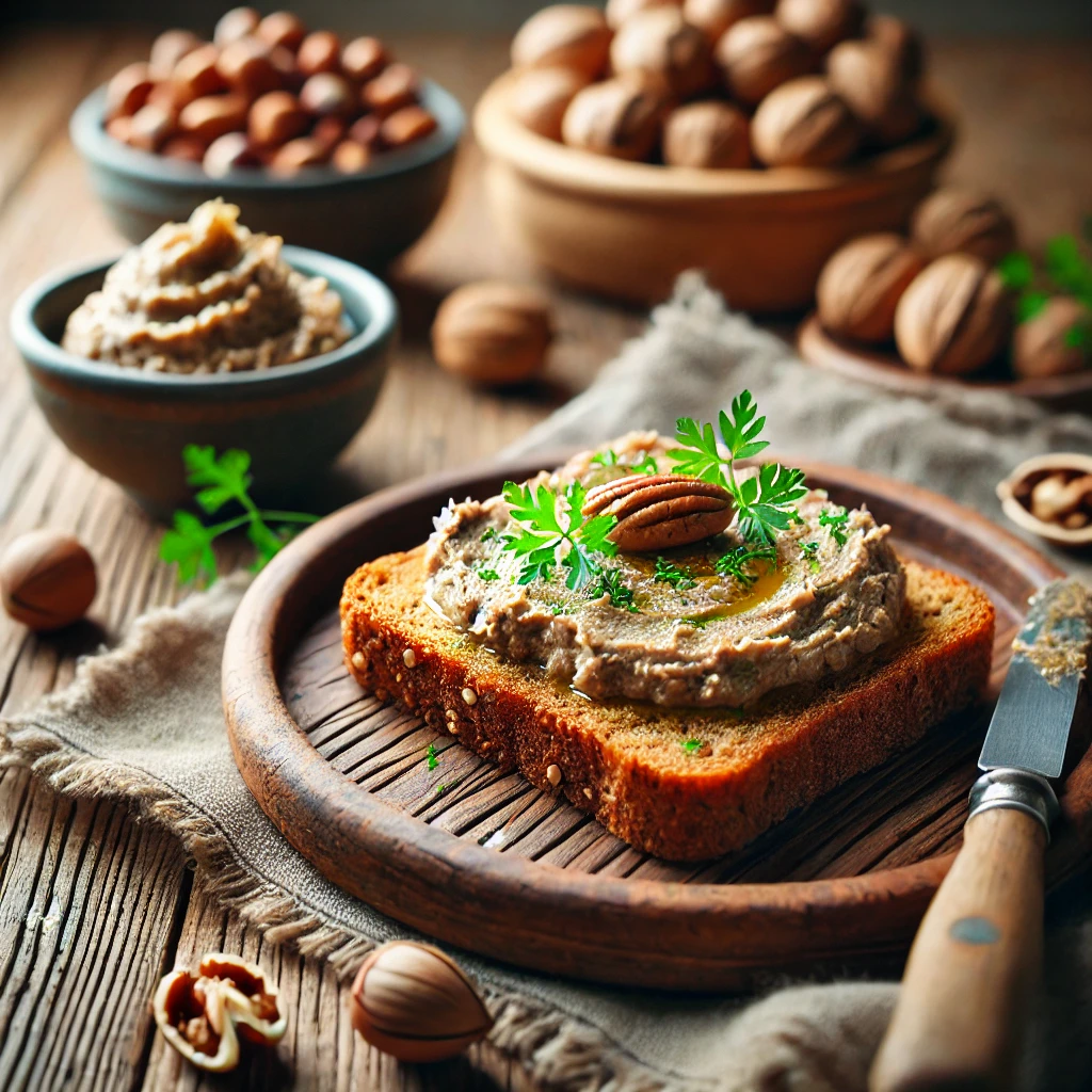 Notenpaté op volkoren toast