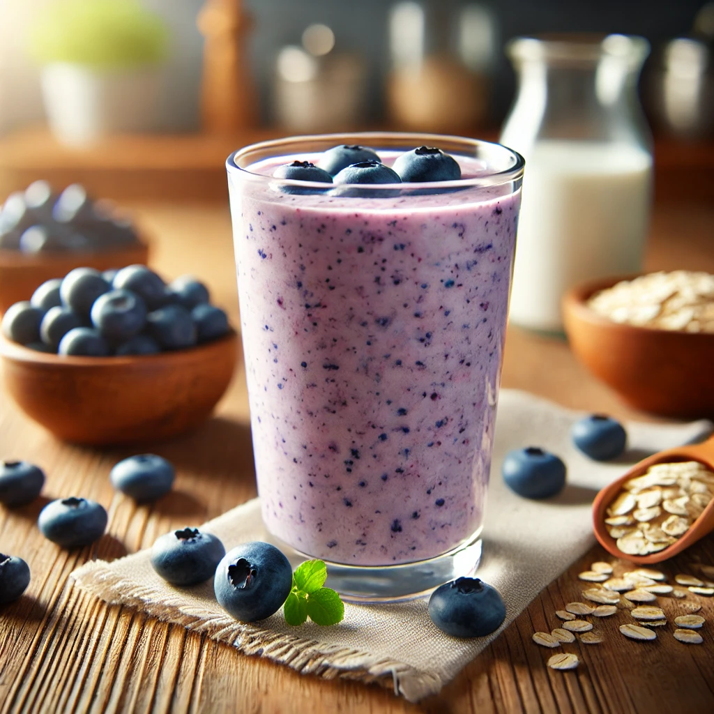 Smoothie met bosbessen en havermelk