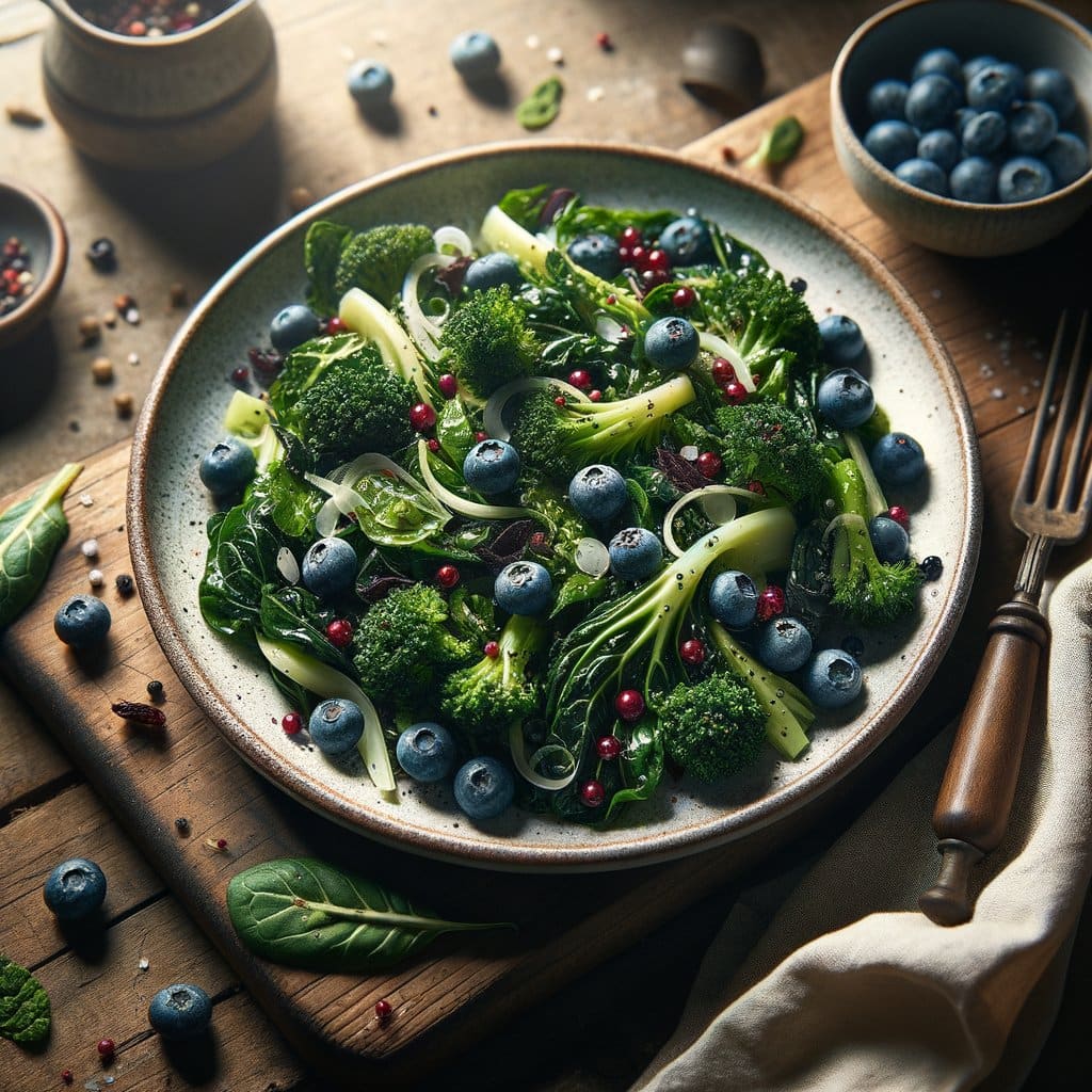 Boerenkool Salade met Blauwe Bessen