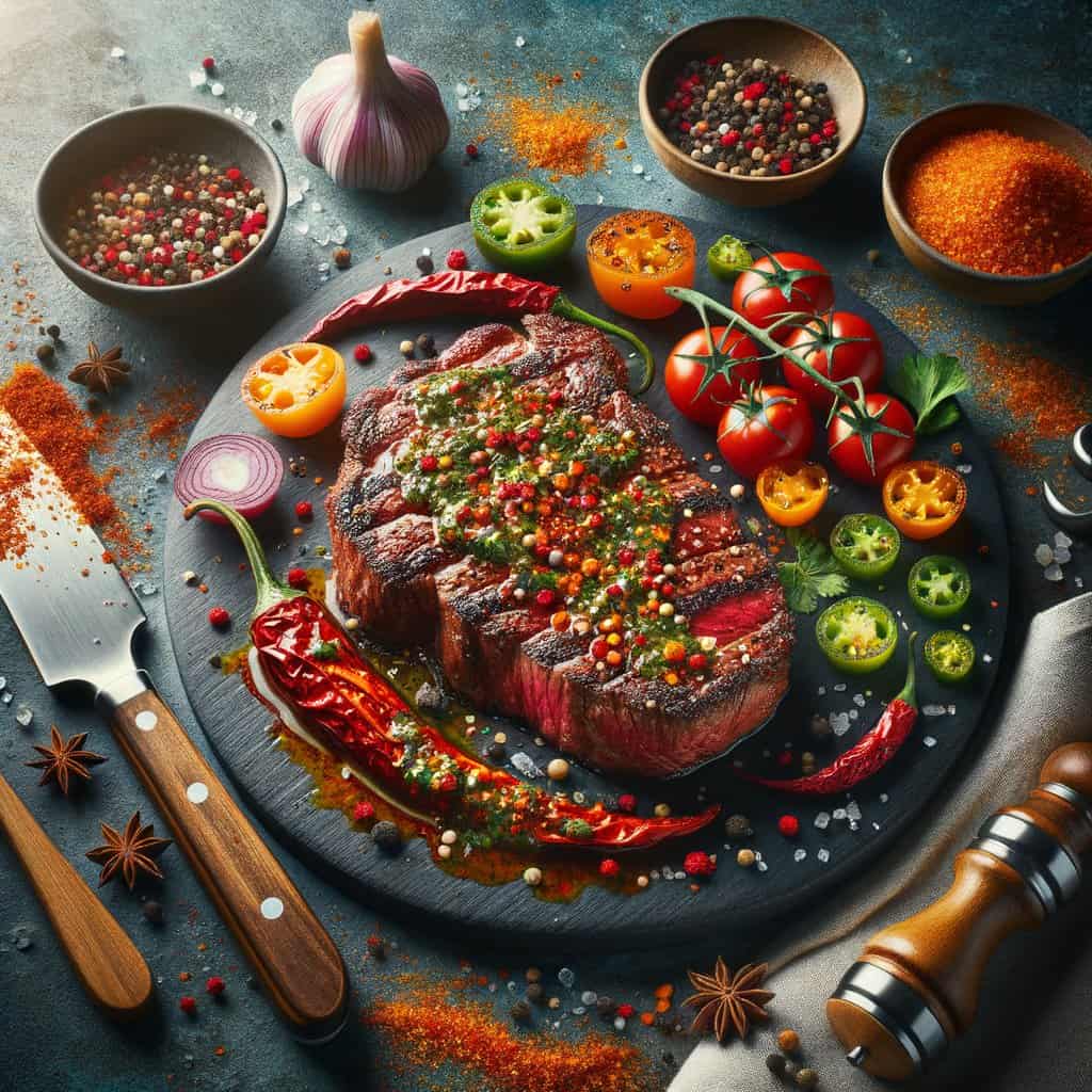 Capsaïcine Chimichurri op Steak