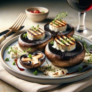 Gegrilde Portobello met Geitenkaas