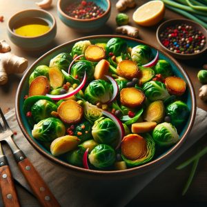 Geroosterde Gember Spruitjes Salade