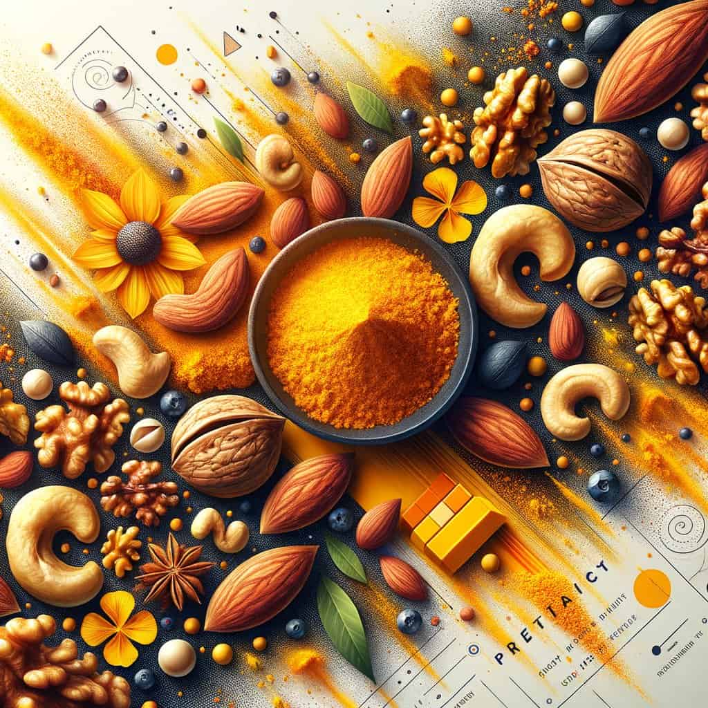 Geroosterde Noten Mix met Kurkuma