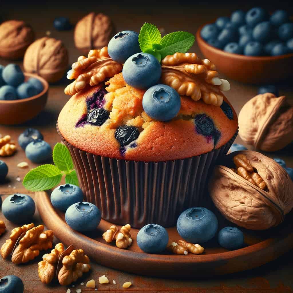 Gezonde Walnoot-Bosbes Muffins