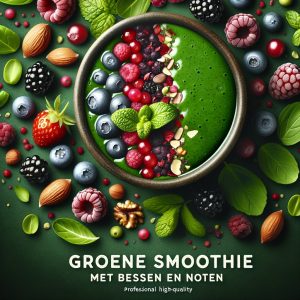 Groene Smoothie met Bessen en Noten