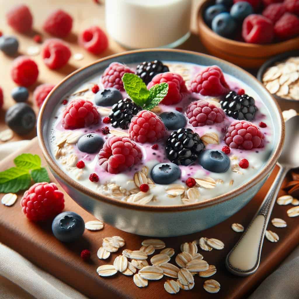 Kefir Overnight Oats met Bessen