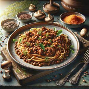 Lion’s Mane Bolognese met Linzen
