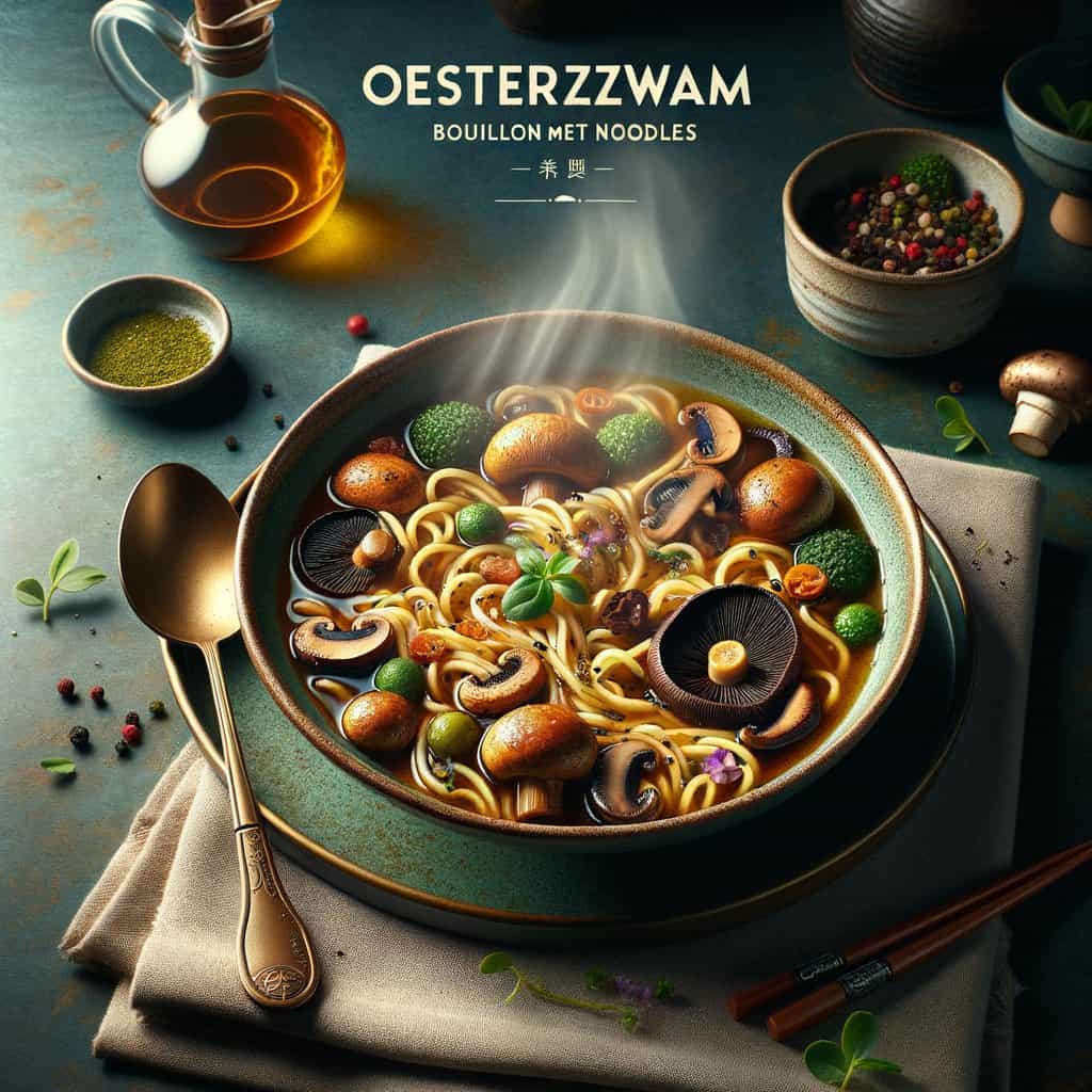 Oesterzwam Bouillon met Noodles