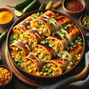 Oesterzwam Enchiladas met Maïs