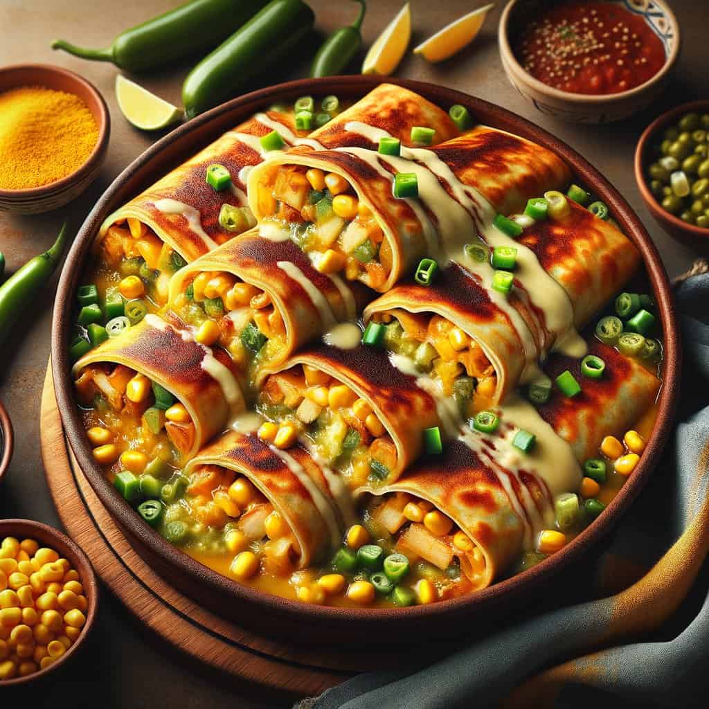 Oesterzwam Enchiladas met Maïs