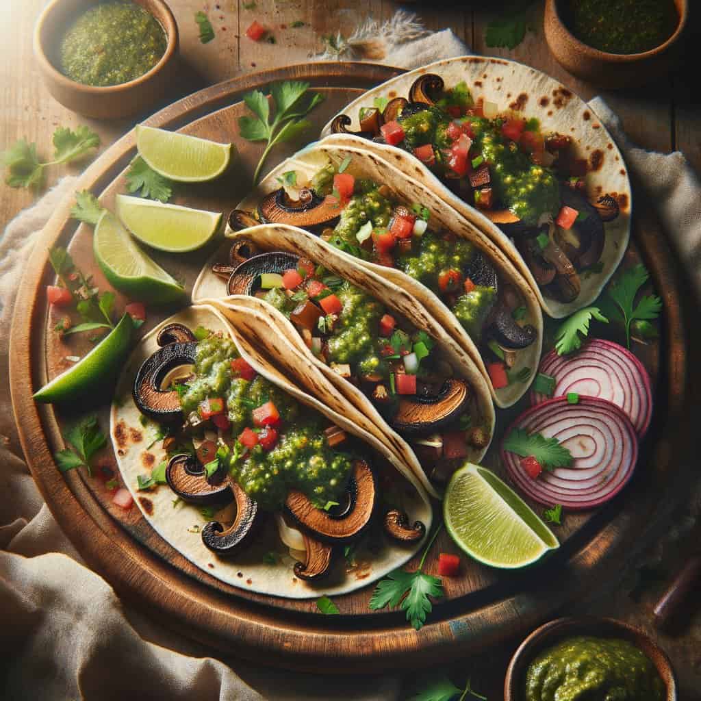 Portobello Tacos met Salsa Verde