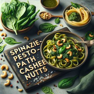 Spinazie-Pesto Pasta met Cashewnoten