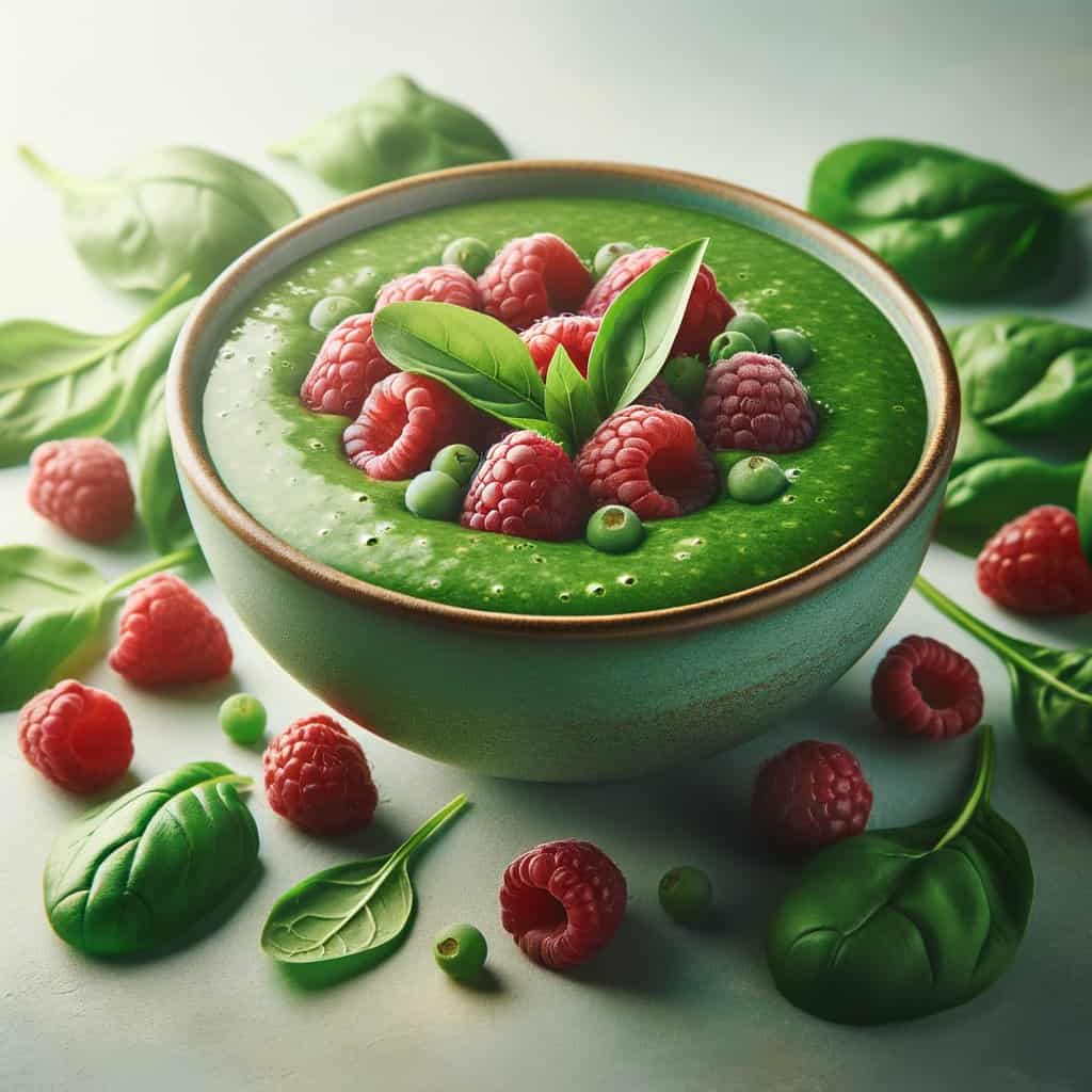 Spinazie Smoothiebowl met Frambozen
