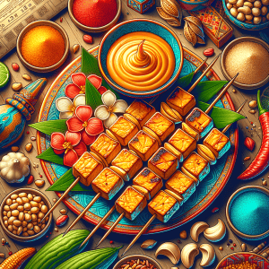 Tempeh Saté met Pindasaus