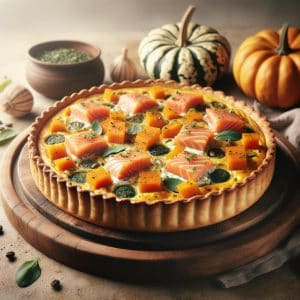 Zalm en Pompoen Quiche