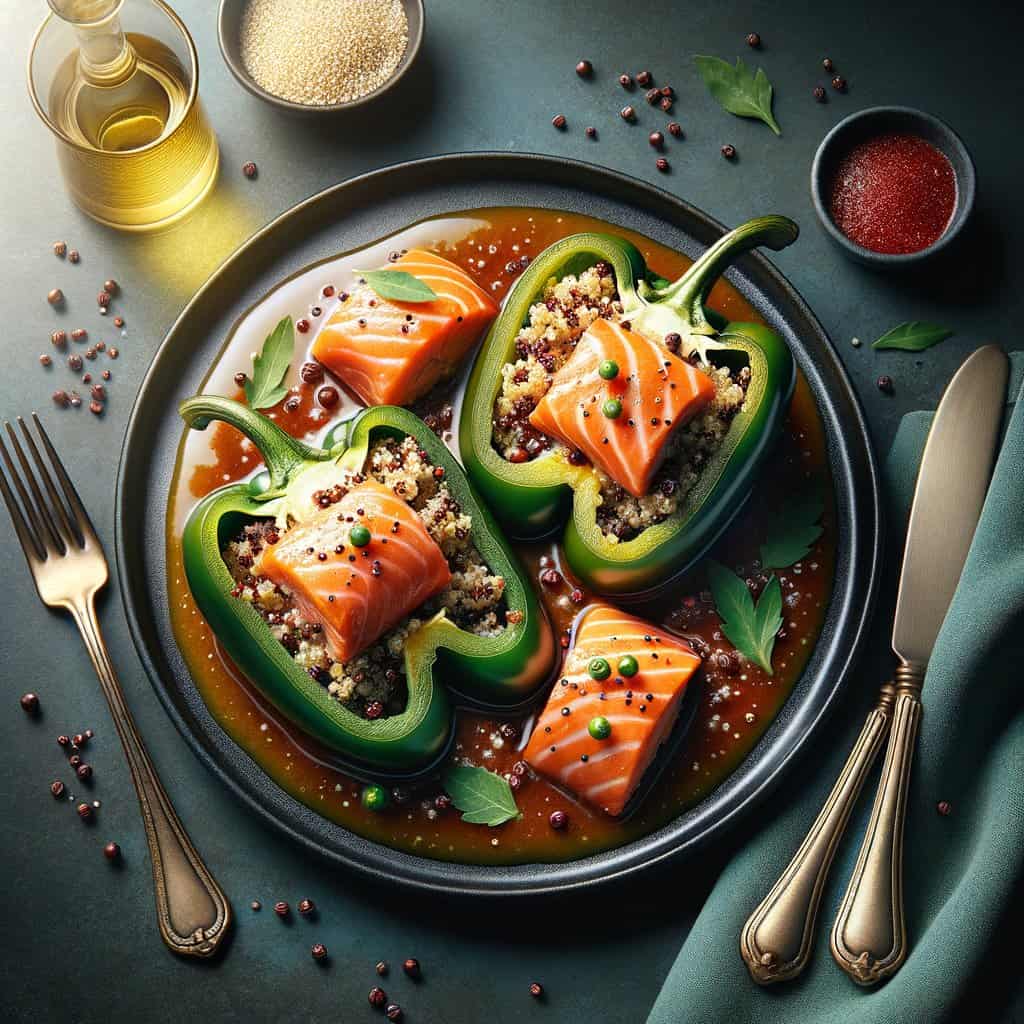 Zalm en Quinoa Gevulde Paprika