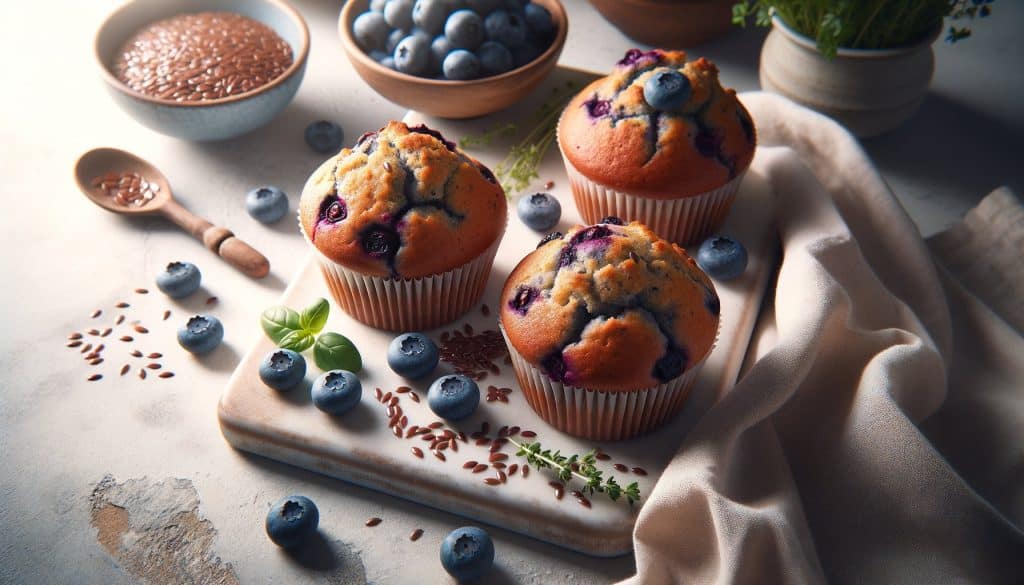 Blauwe Bessen Lijnzaad Muffins