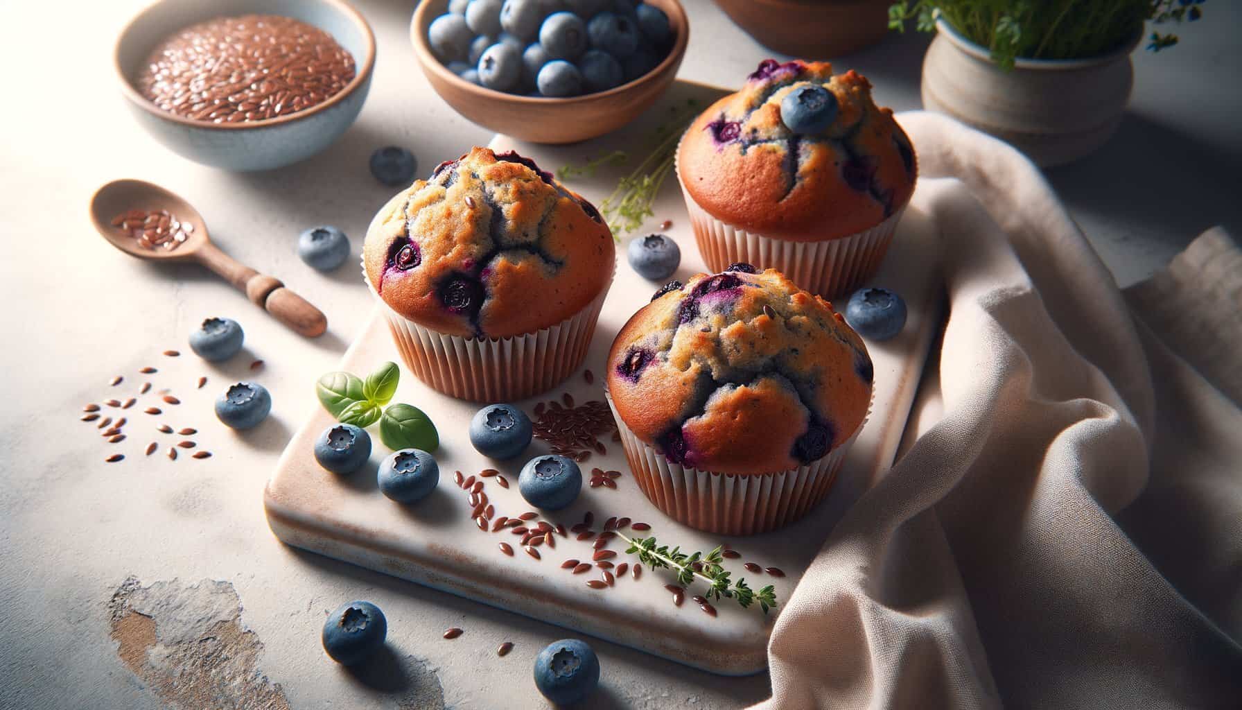 Blauwe Bessen Lijnzaad Muffins